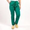 Pantaloni medicali Lotus Flex, stretch, cu elastic si snur, verde hunter, CVC-SP2