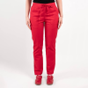 Pantaloni medicali Lotus Flex, stretch, cu elastic si snur, rosu, CVC-SP2