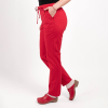 Pantaloni medicali Lotus Flex, stretch, cu elastic si snur, rosu, CVC-SP2