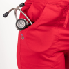 Pantaloni medicali Lotus Flex, stretch, cu elastic si snur, rosu, CVC-SP2