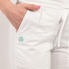 Pantaloni medicali Lotus Flex, stretch, cu elastic si snur, alb, CVC-SP2