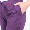 Pantaloni medicali Lotus Flex, stretch, cu elastic si snur, visiniu, CVC-SP2