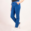 Pantaloni medicali Lotus Flex, stretch, cu elastic si snur, albastru royal, CVC-SP2