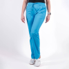 Pantaloni medicali Lotus Flex, stretch, cu elastic si snur, albastru deschis, CVC-SP2