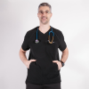 Bluza medicala Lotus Flex, stretch, negru, TS-NP9
