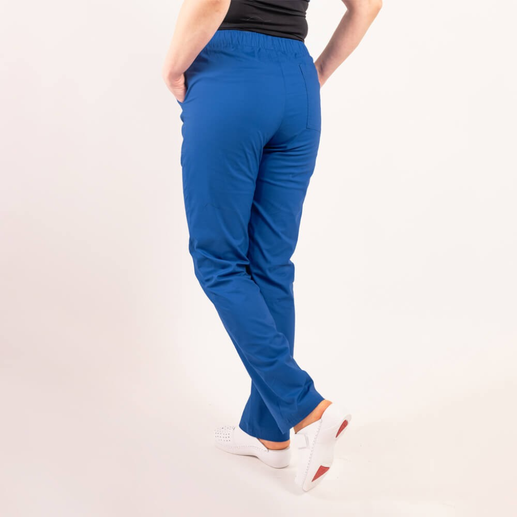 Pantaloni medicali Lotus Flex, stretch, cu elastic si snur, albastru royal, CVC-SP2