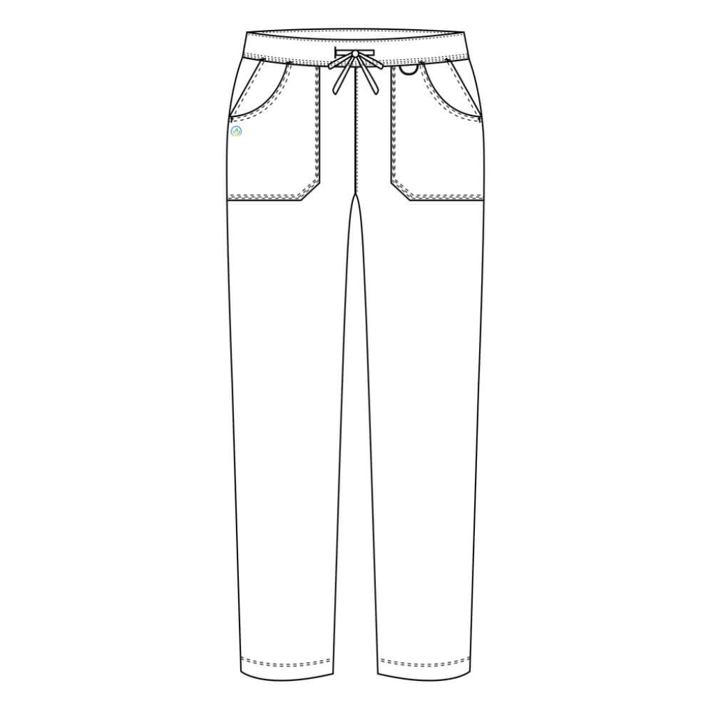 Pantaloni medicali Lotus Flex, stretch, cu elastic si snur, albastru deschis, CVC-SP2