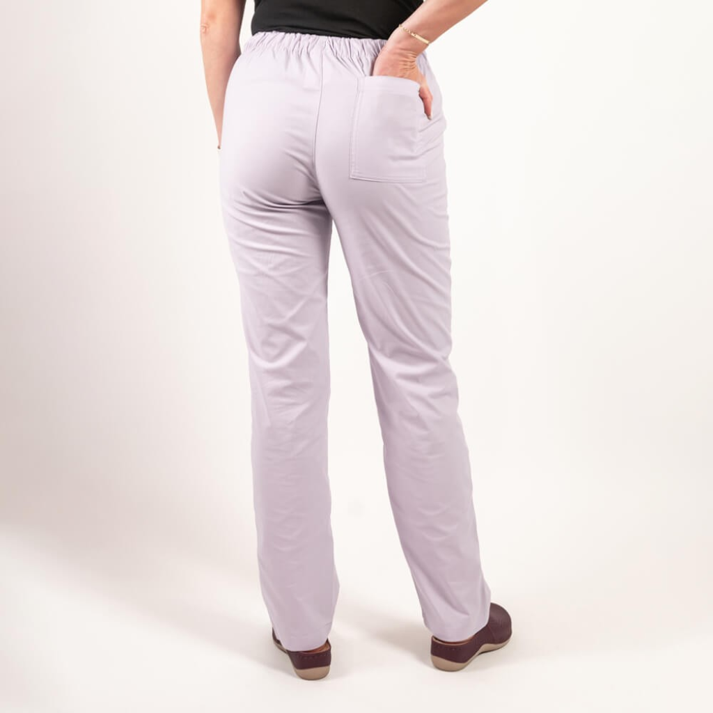 Pantaloni medicali Lotus Flex, stretch, cu elastic si snur, mov deschis, CVC-SP2