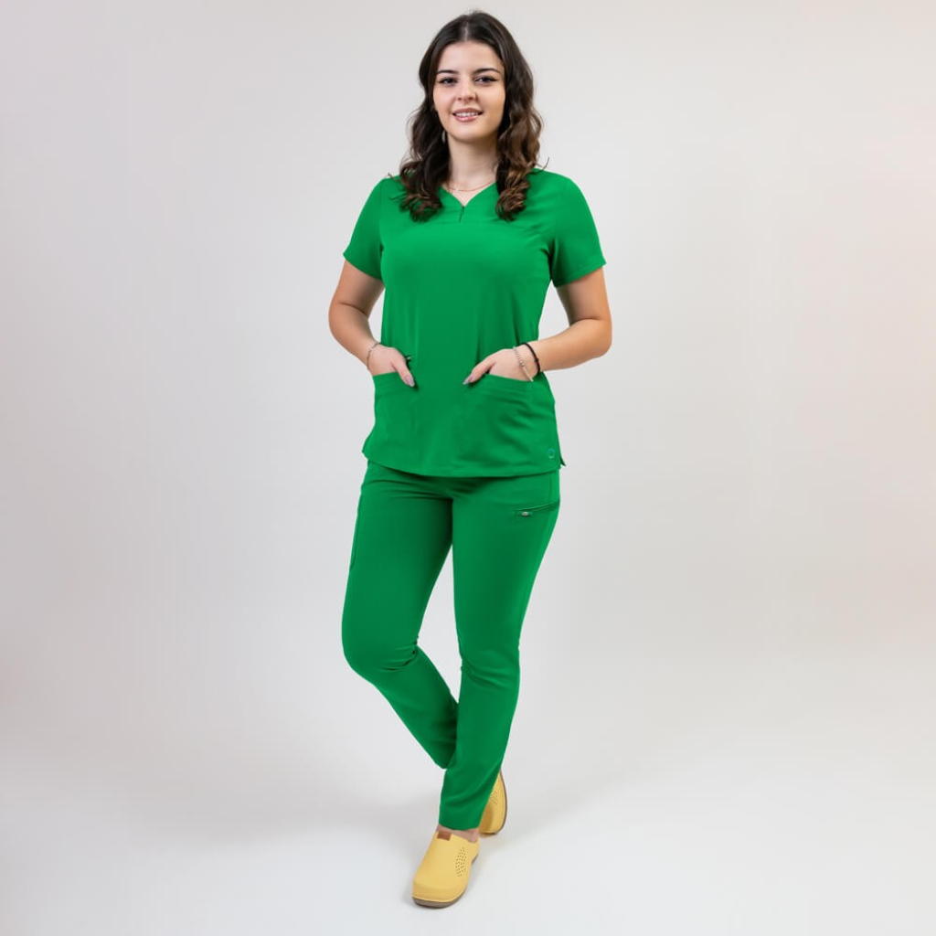 Costum medical Lotus Flex, stretch, verde chirurgical inchis, TS-NP10 TS-SP3