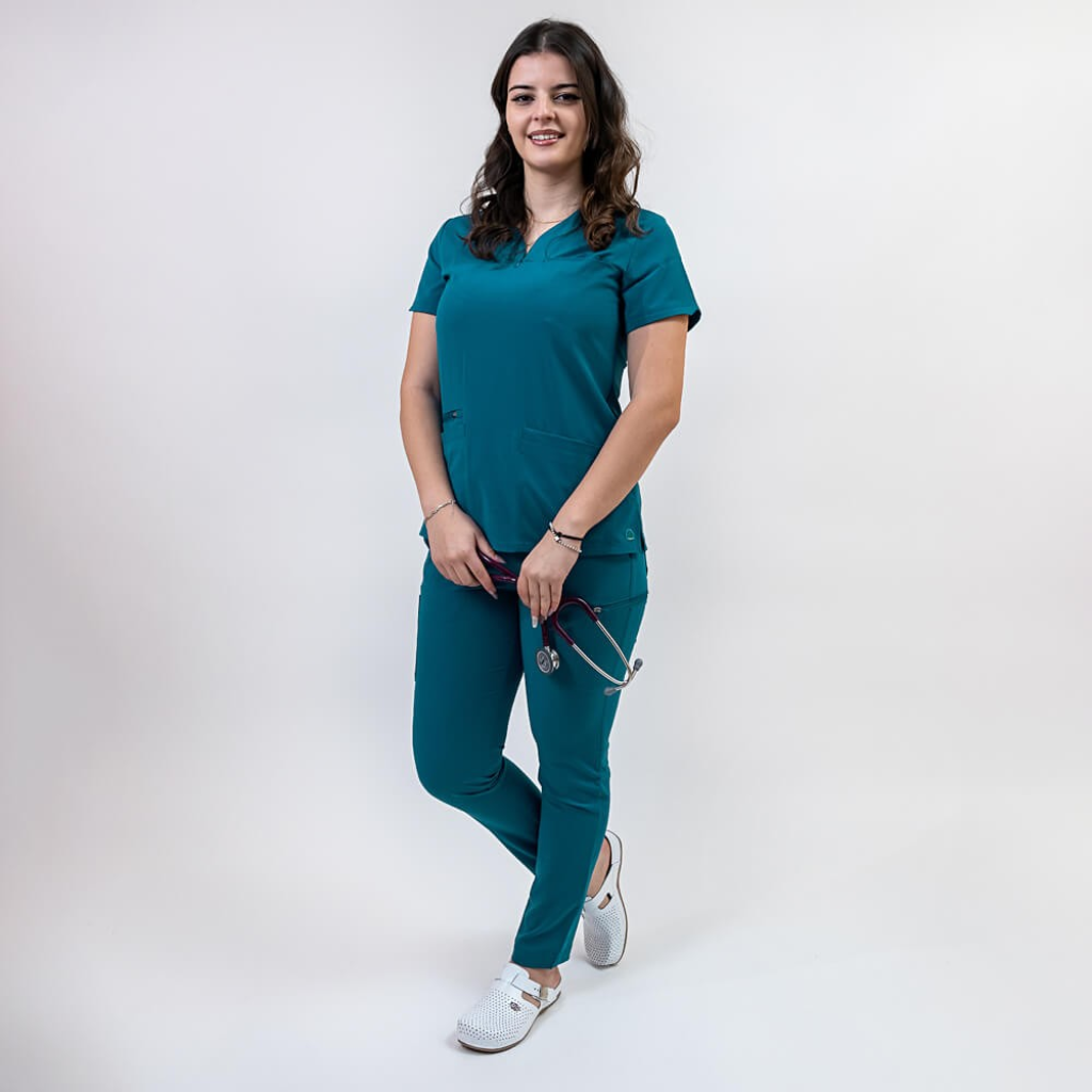 Costum medical Lotus Flex, stretch, turcoaz inchis, TS-NP10 TS-SP3