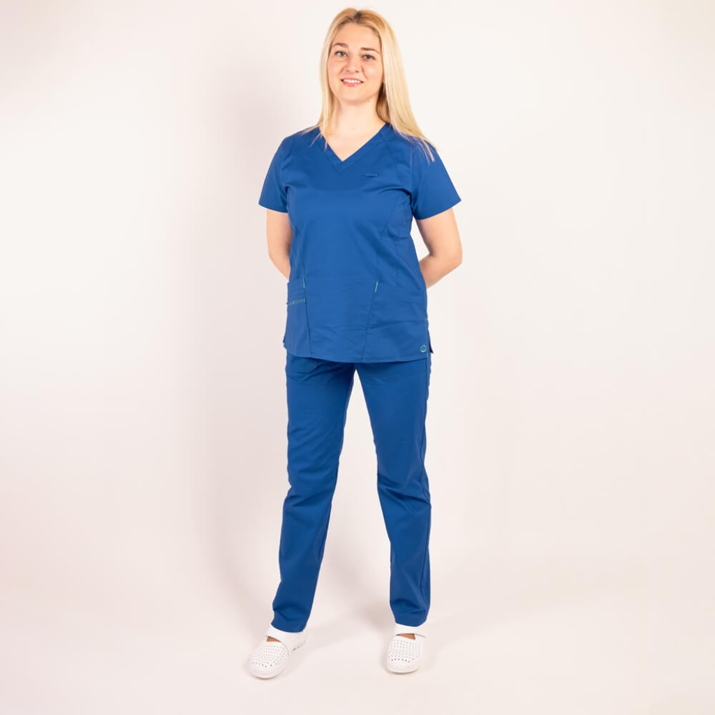 Costum medical Lotus Flex, stretch, albastru royal, CVC-NP4 CVC-SP2 L