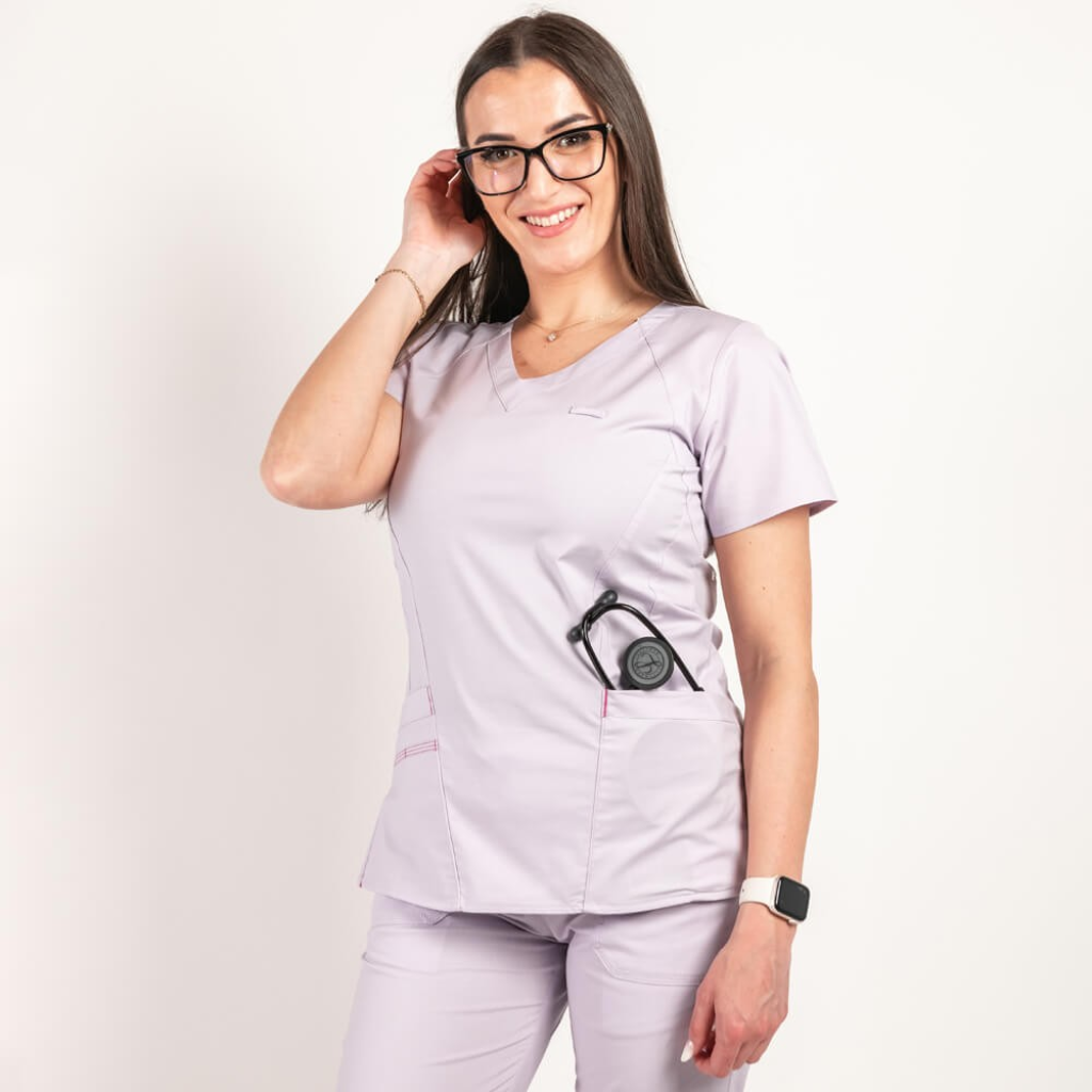 Costum medical Lotus Flex, stretch, mov deschis, CVC-NP4 CVC-SP2