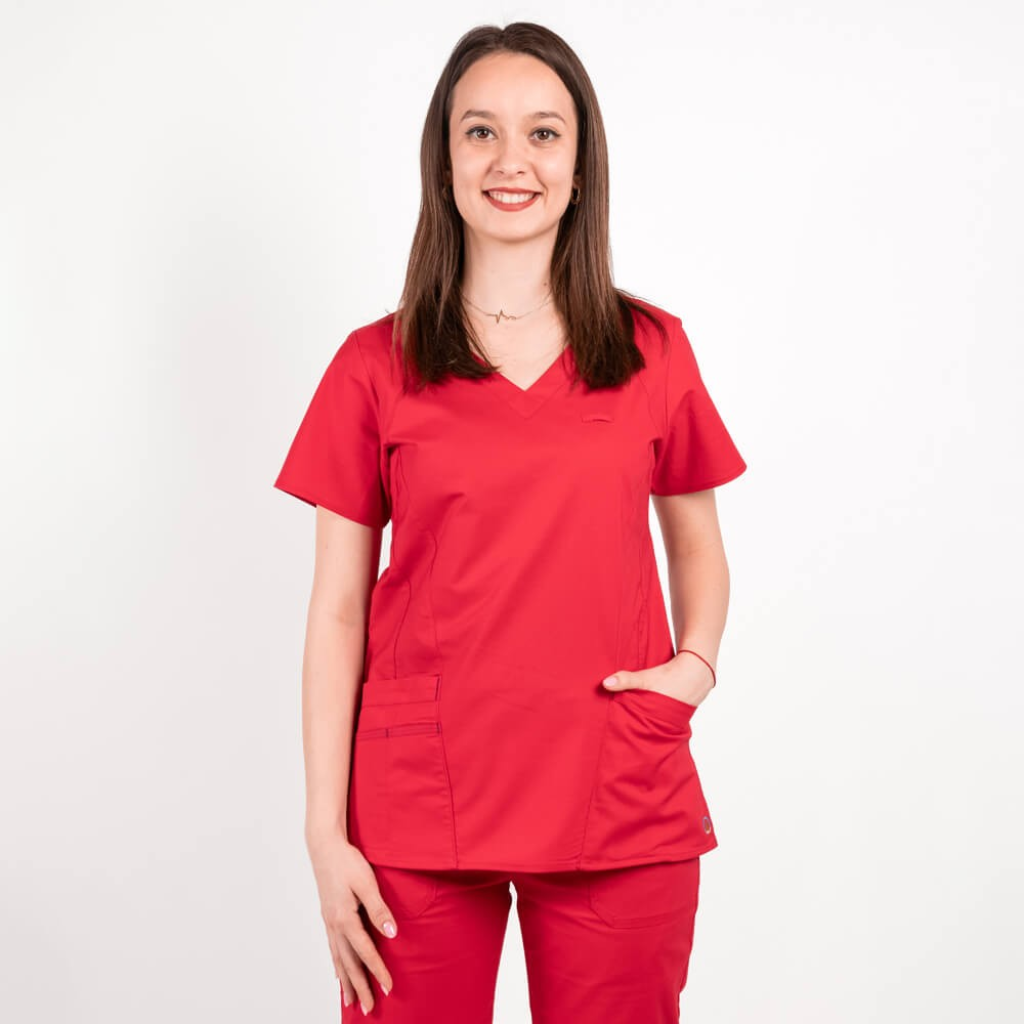 Costum medical Lotus Flex, stretch, rosu, CVC-NP4 CVC-SP2