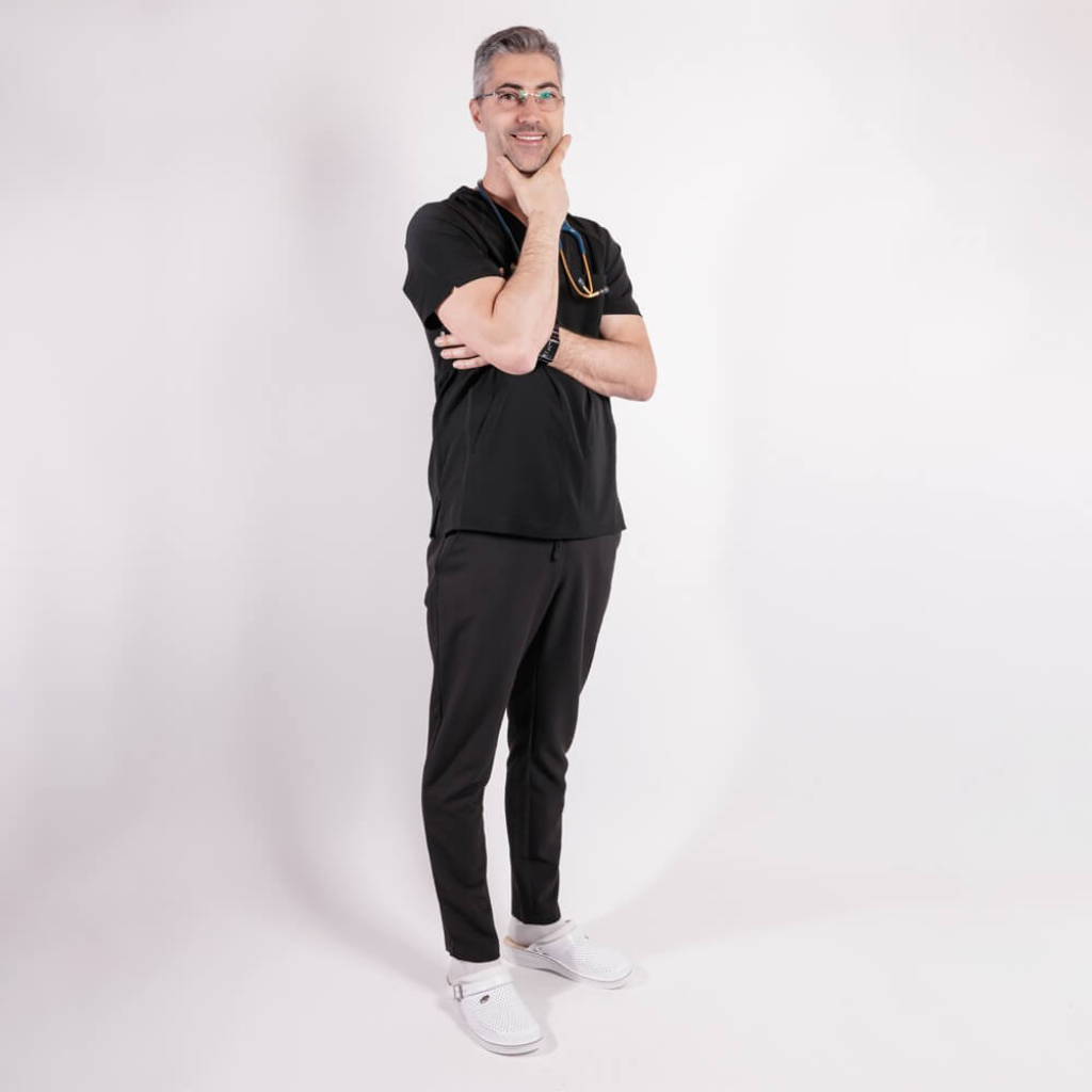 Costum medical Lotus Flex, stretch, negru, TS-NP9 TRS-SP9