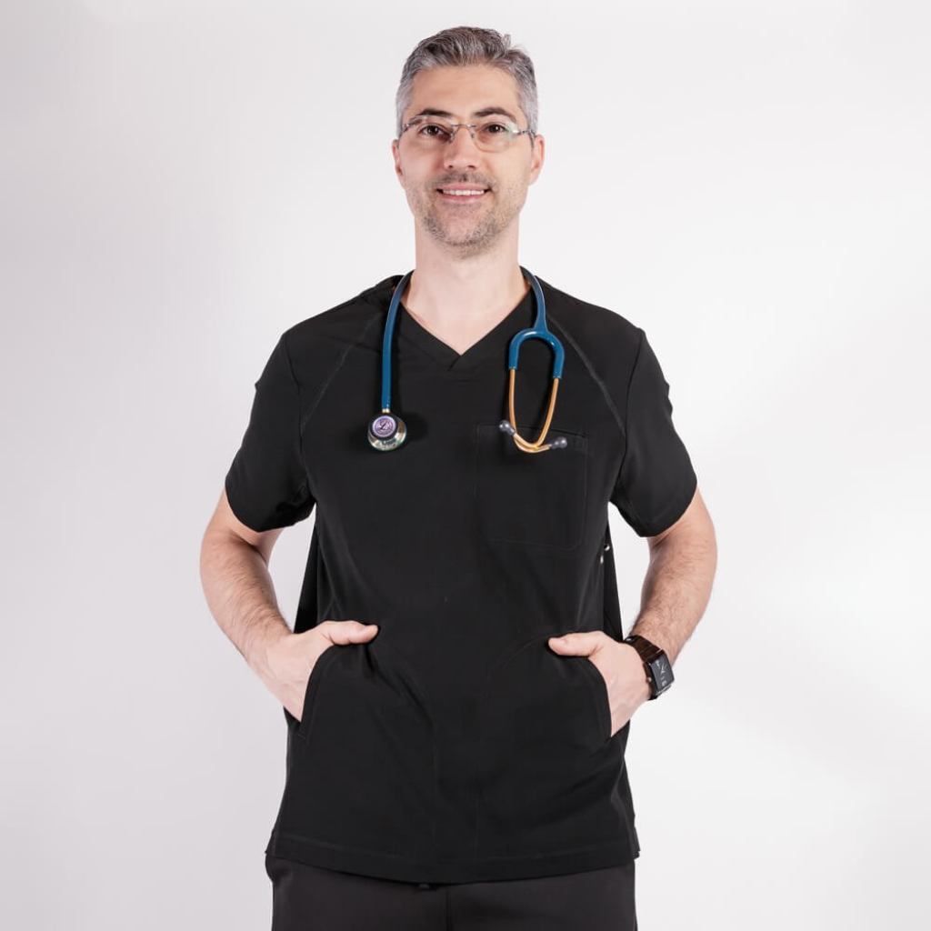 Bluza medicala Lotus Flex, stretch, negru, TS-NP9