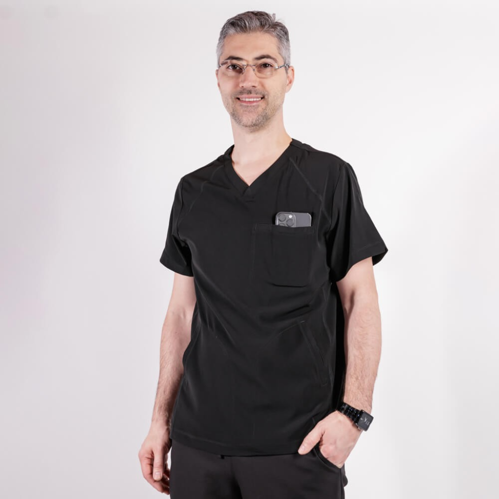 Bluza medicala Lotus Flex, stretch, negru, TS-NP9