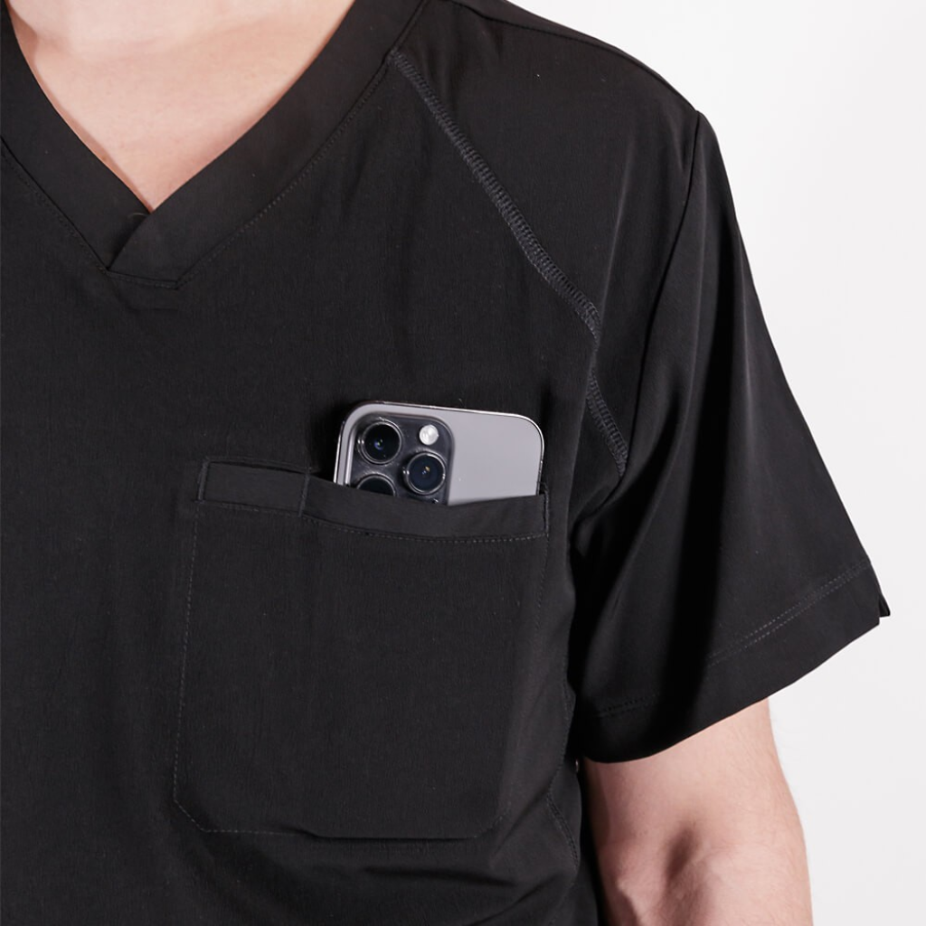 Bluza medicala Lotus Flex, stretch, negru, TS-NP9