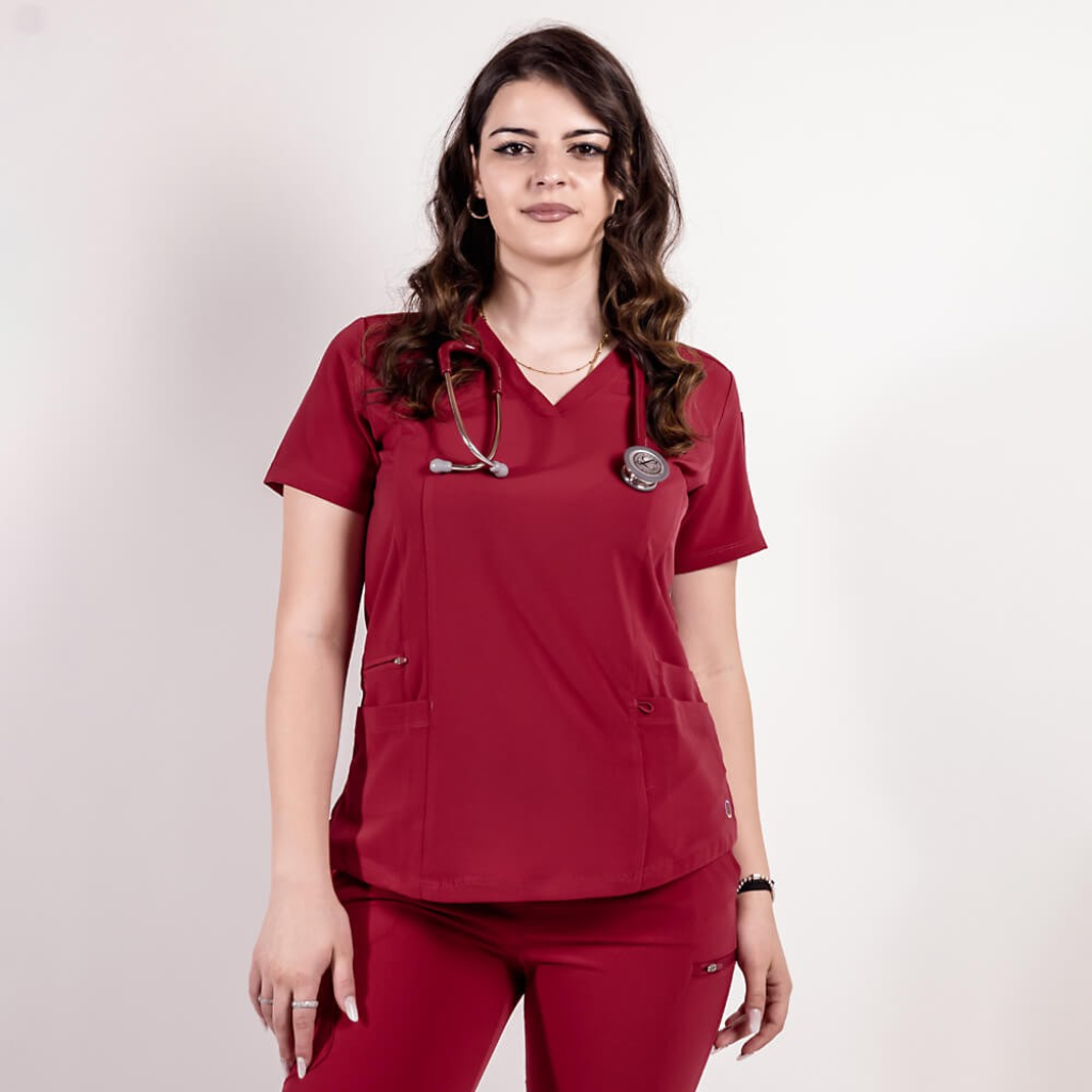 Bluza medicala Lotus Flex, stretch, visiniu, TS-NP7