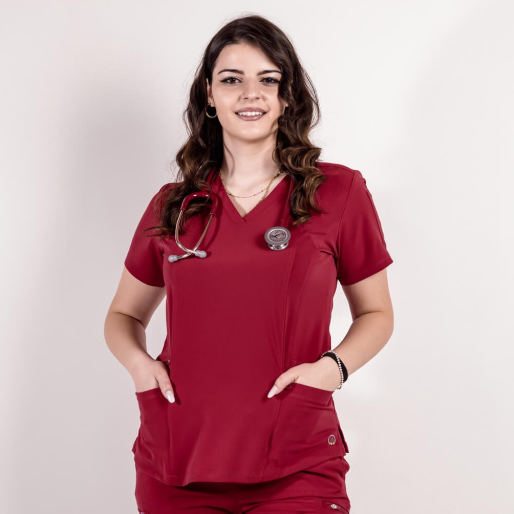 Costum medical Lotus Flex, stretch, visiniu, TS-NP7 TS-SP3